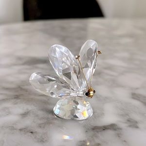 Swarovski Crystal Butterfly Figure Gold Antenna & Face